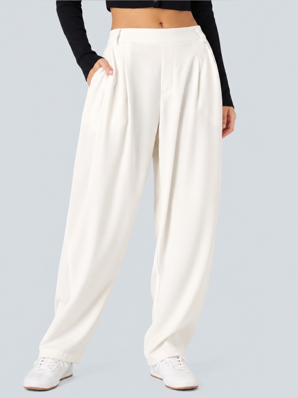 Halara Mid Rise Pocket Barrel Leg Baggy Work Pants NWT